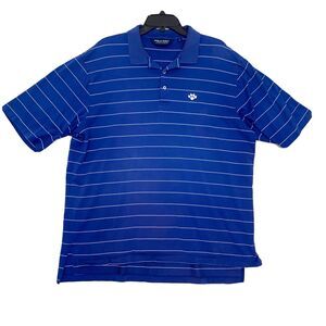 Polo Ralph Lauren Golf Shirt Mens XL Blue Striped Short Sleeve Animal Print Logo